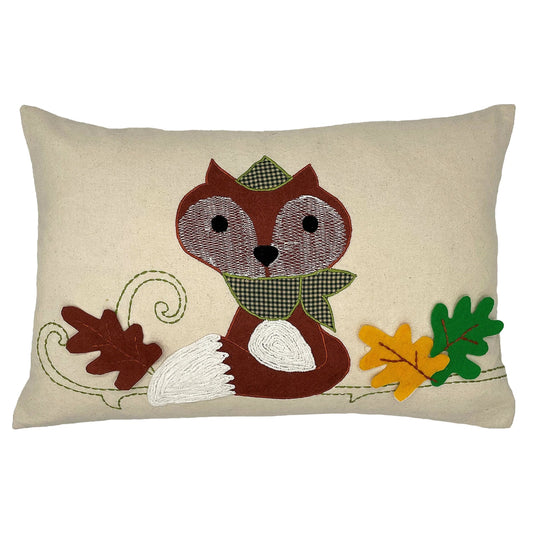 13"x20" Applique Fox Pillow home decor - Mod Lifestyles