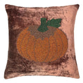 18" Beaded Pumpkin Velvet Pillow home decor - Mod Lifestyles