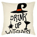 18" Drink Up Witches Pillow home decor - Mod Lifestyles