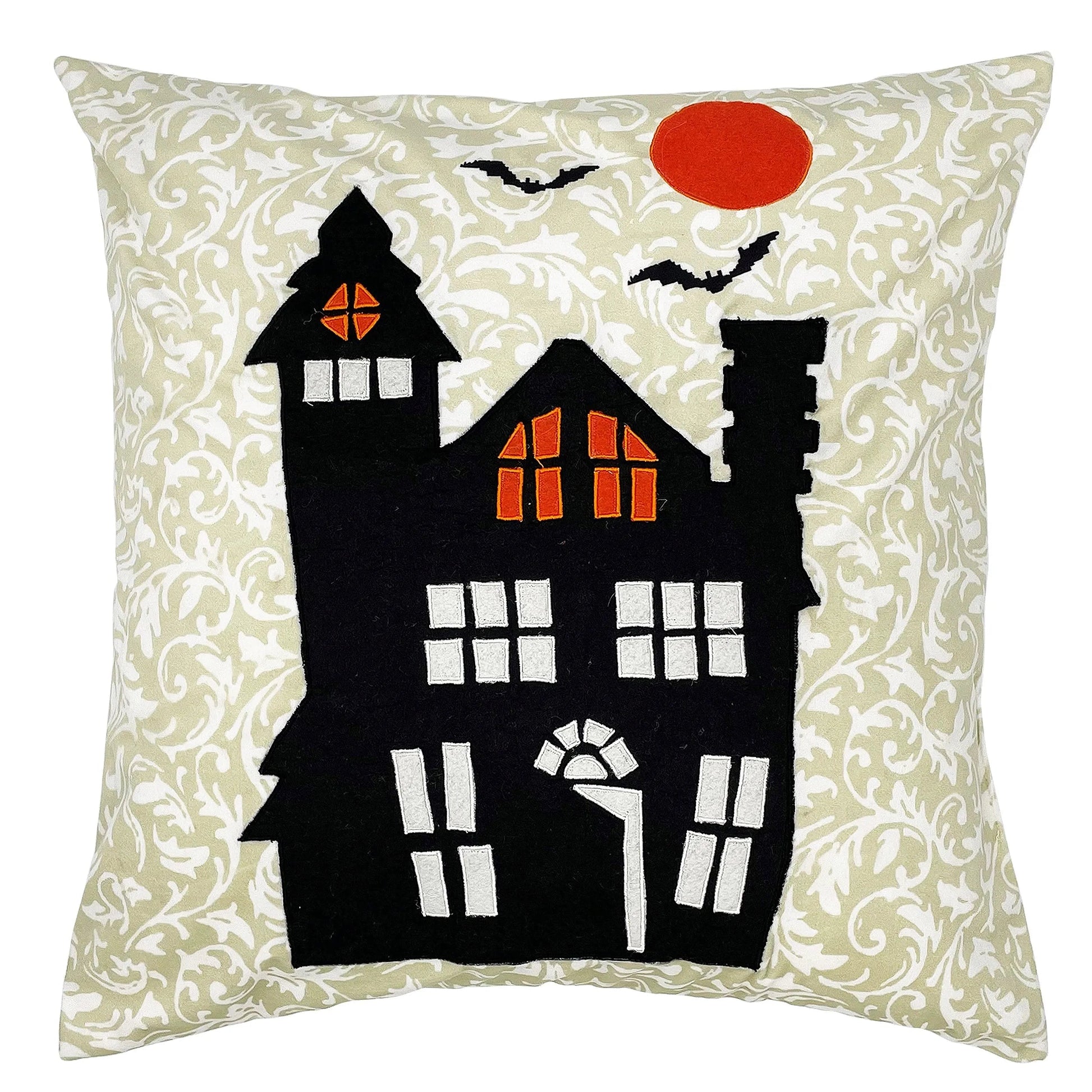 18" Haunted House Applique Pillow home decor - Mod Lifestyles