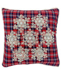 Beaded Snowflakes Plaid Pillow, 20" X 20" home decor - Mod Lifestyles