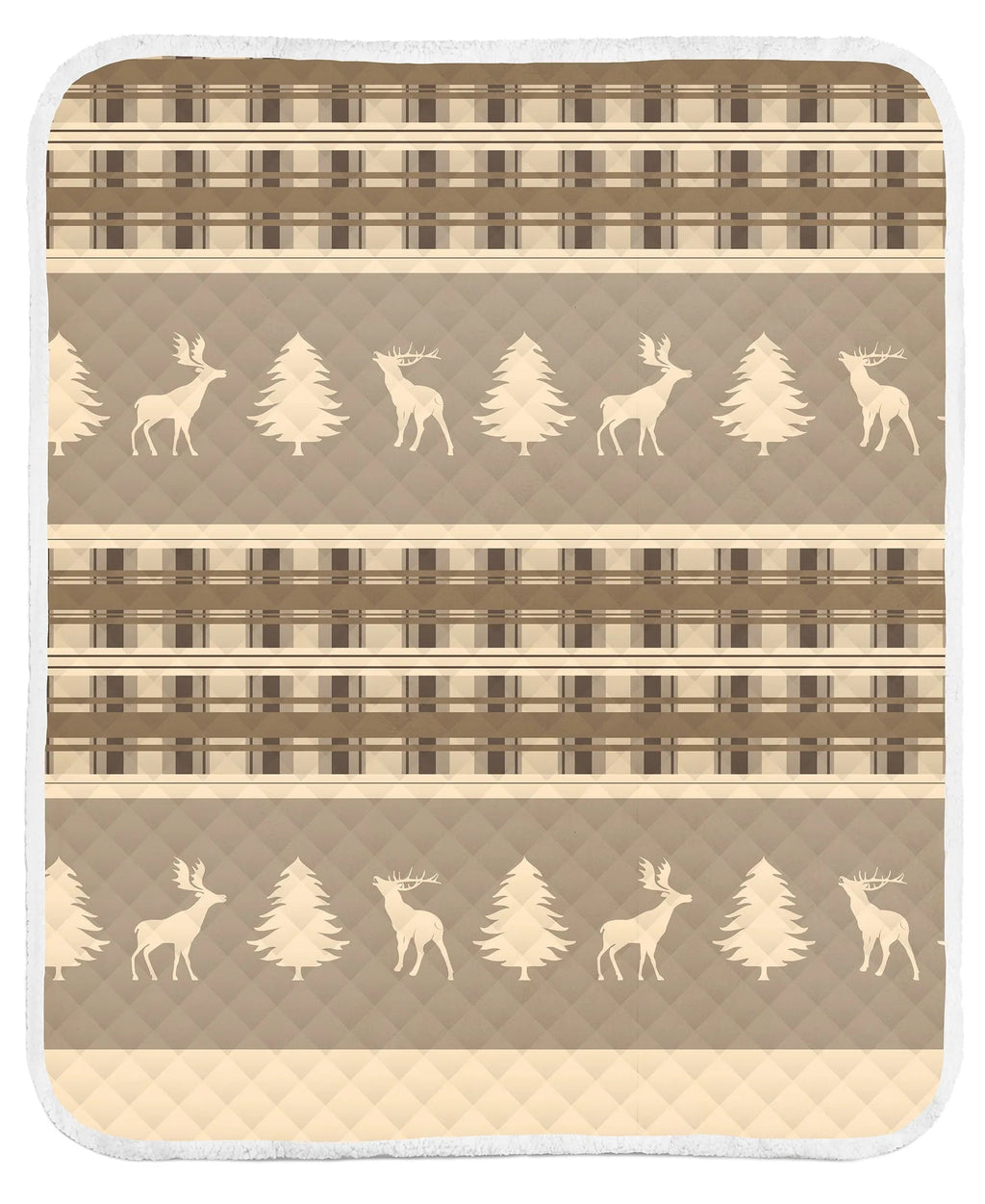 Colorado Woodland Quilt Throw Blanket, Sherpa Back 50" x 60" home decor - Mod Lifestyles