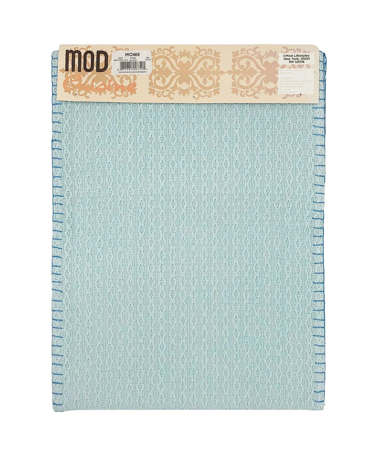 Diamond Texture Whipstitch Edges Table Runner, 13" X 72" home decor - Mod Lifestyles