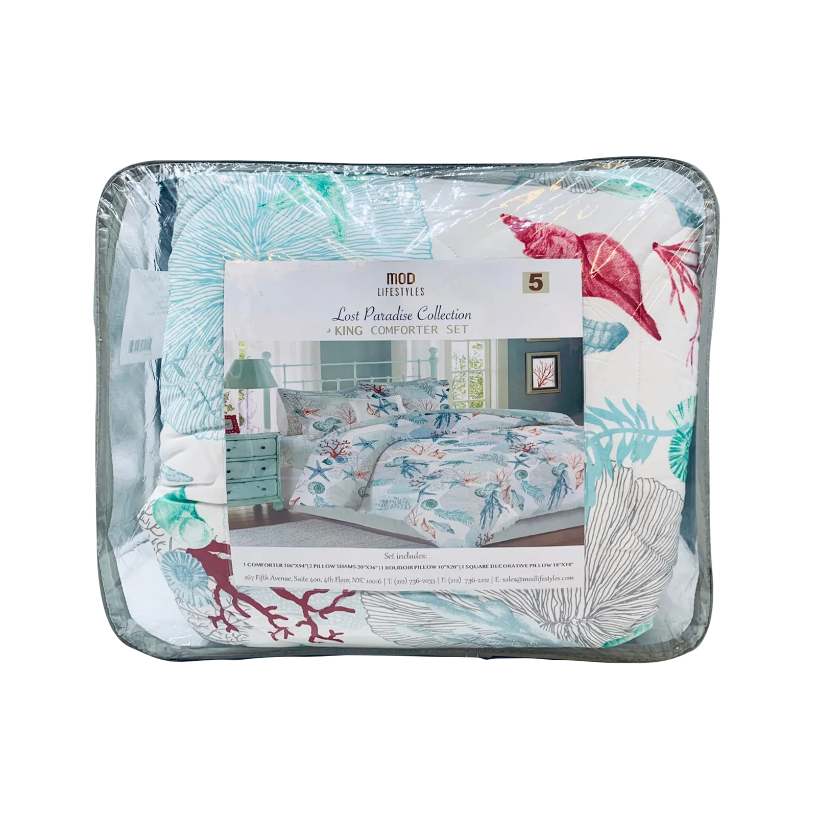 Lost Paradise Queen Comforter Set, 88" X 94" home decor - Mod Lifestyles