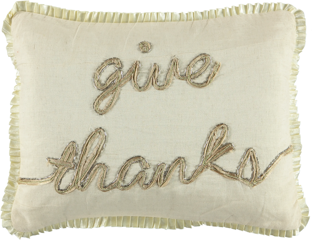 Give Thanks Decorative Lumbar Pillow, 13" X 18" home decor - Mod Lifestyles