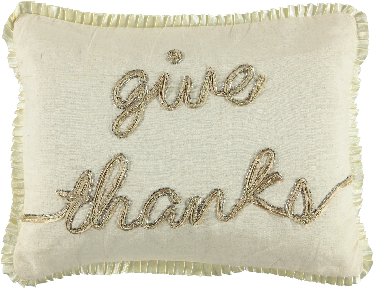 Give Thanks Decorative Lumbar Pillow, 13" X 18" home decor - Mod Lifestyles