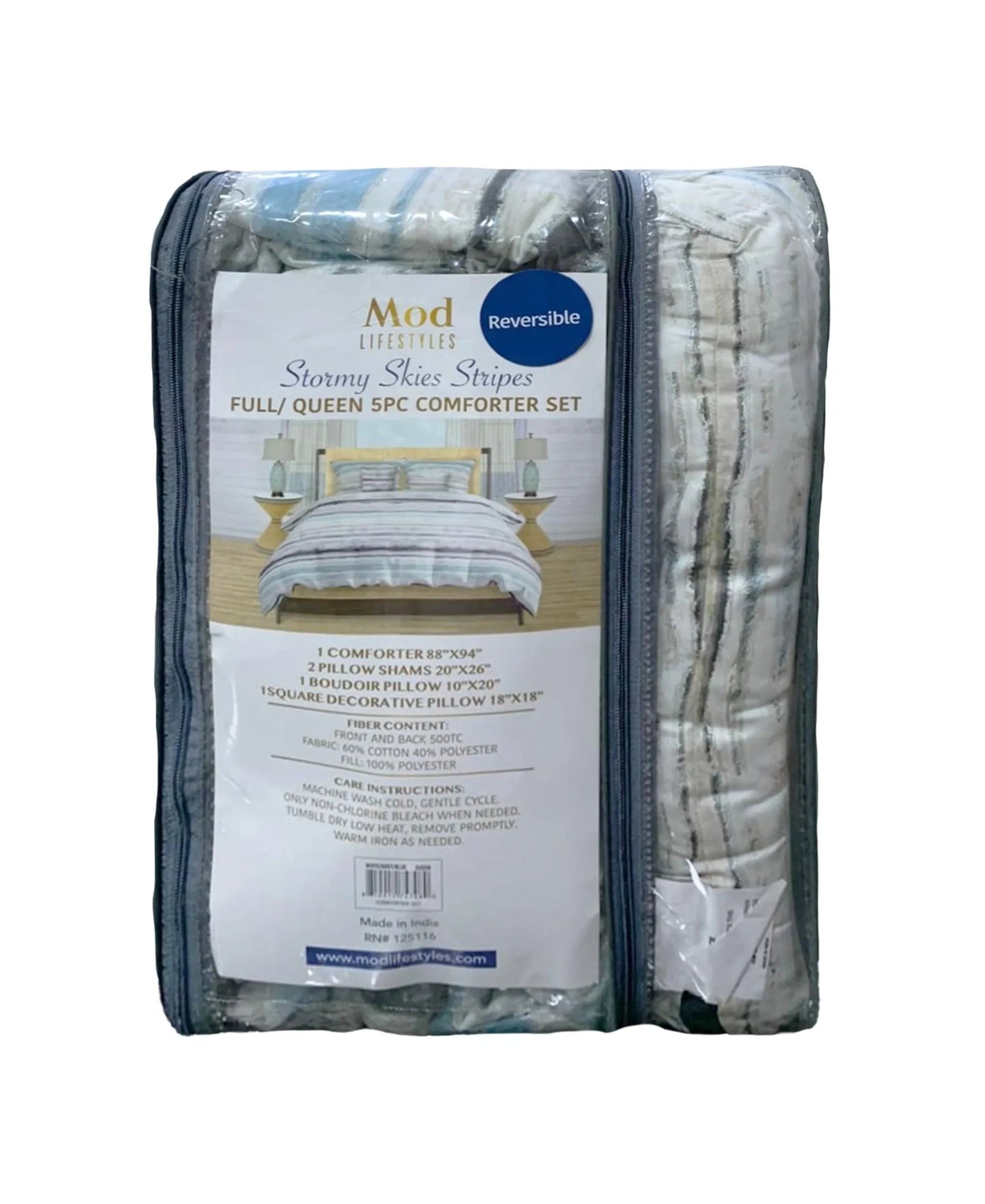 King Stormy Skies 5-PC Comforter Set, 106" X 94" Mod Lifestyles