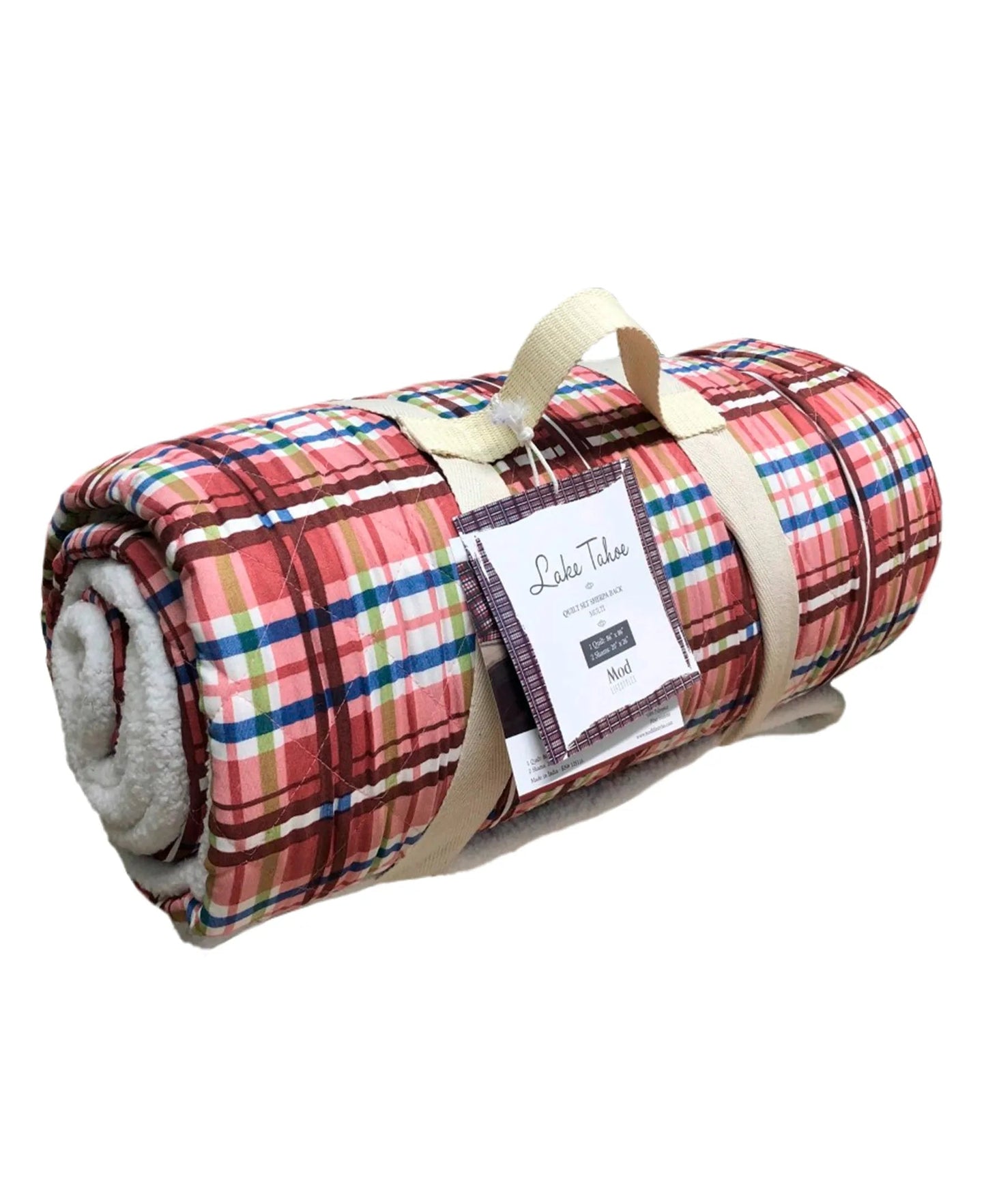 Lake Tahoe Tartan Plaid Microfiber Quilt Set Sherpa Back home decor - Mod Lifestyles