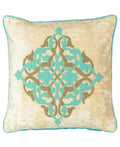 Medallion Beads Embroidery Velvet Decorative Pillow, 20" X 20" home decor - Mod Lifestyles