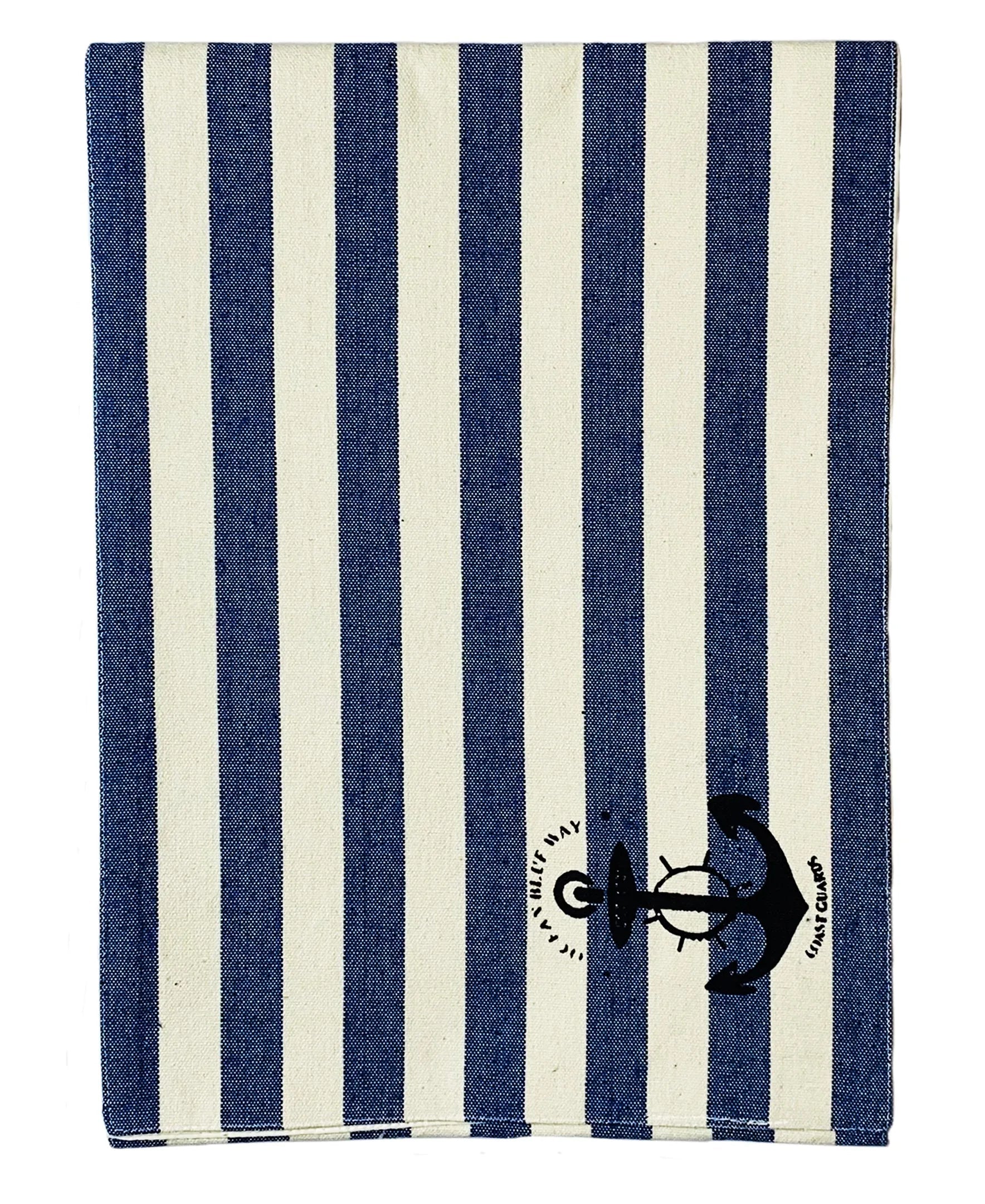 Nautical Stripe Stamped Table Runner, 13" X 72" home decor - Mod Lifestyles