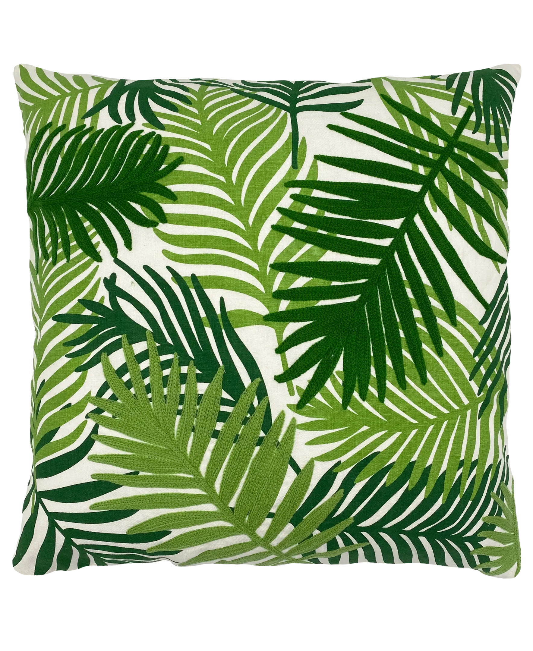 Palm Leaves Embroidery Pillow, 20" X 20" home decor - Mod Lifestyles