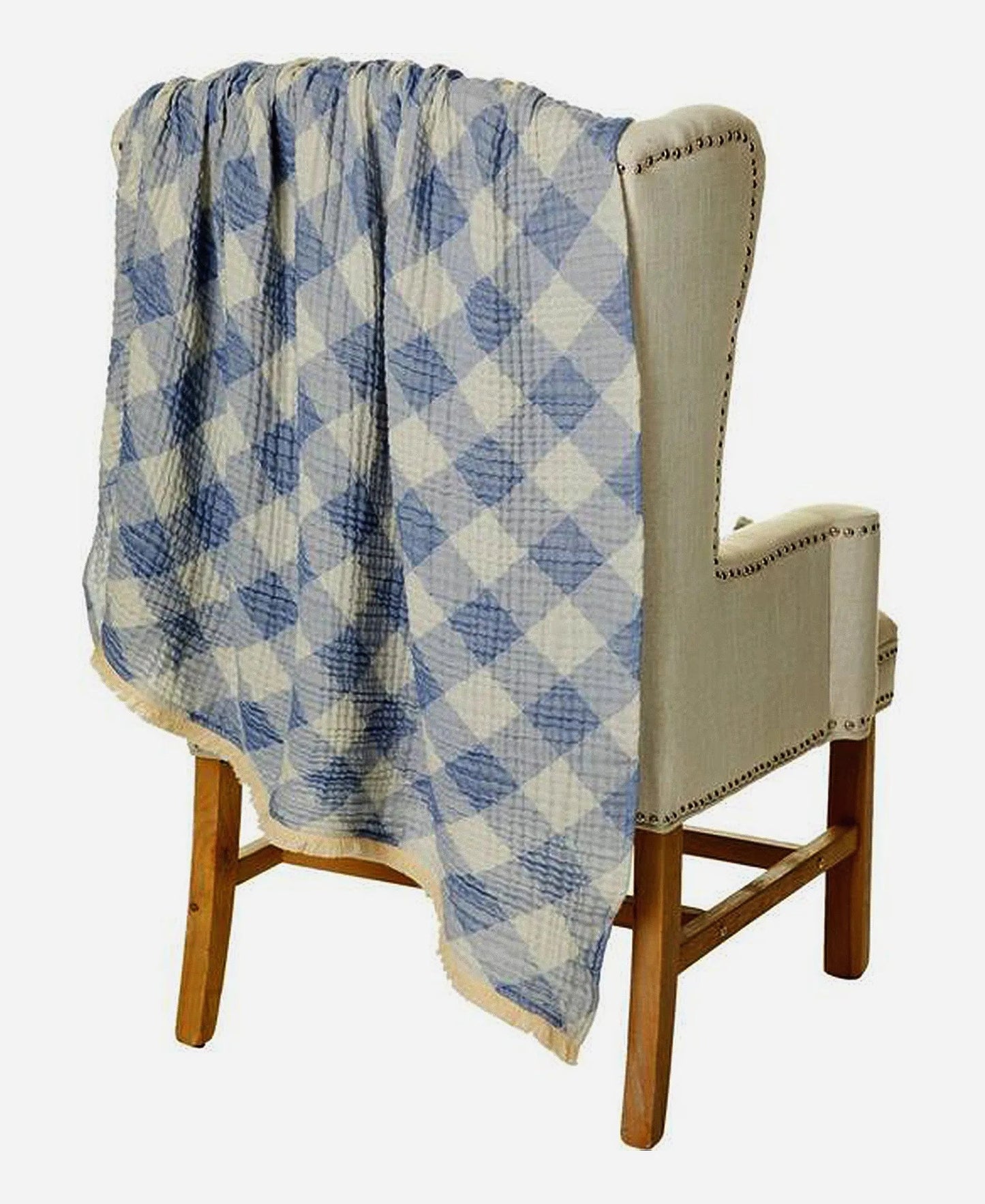 Plaid Gossamer Cotton Throw, 50" X 70" home decor - Mod Lifestyles