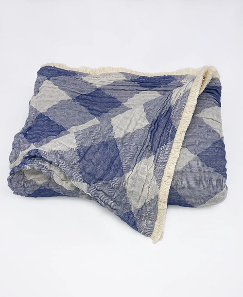 Plaid Gossamer Cotton Throw, 50" X 70" home decor - Mod Lifestyles