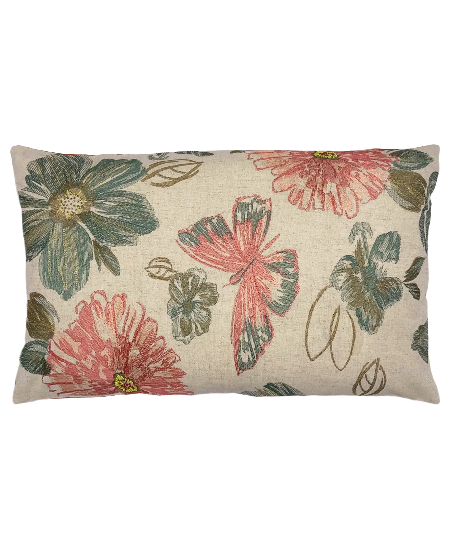 Spring Butterfly Embroidery Pillow, 14" X 26" home decor - Mod Lifestyles