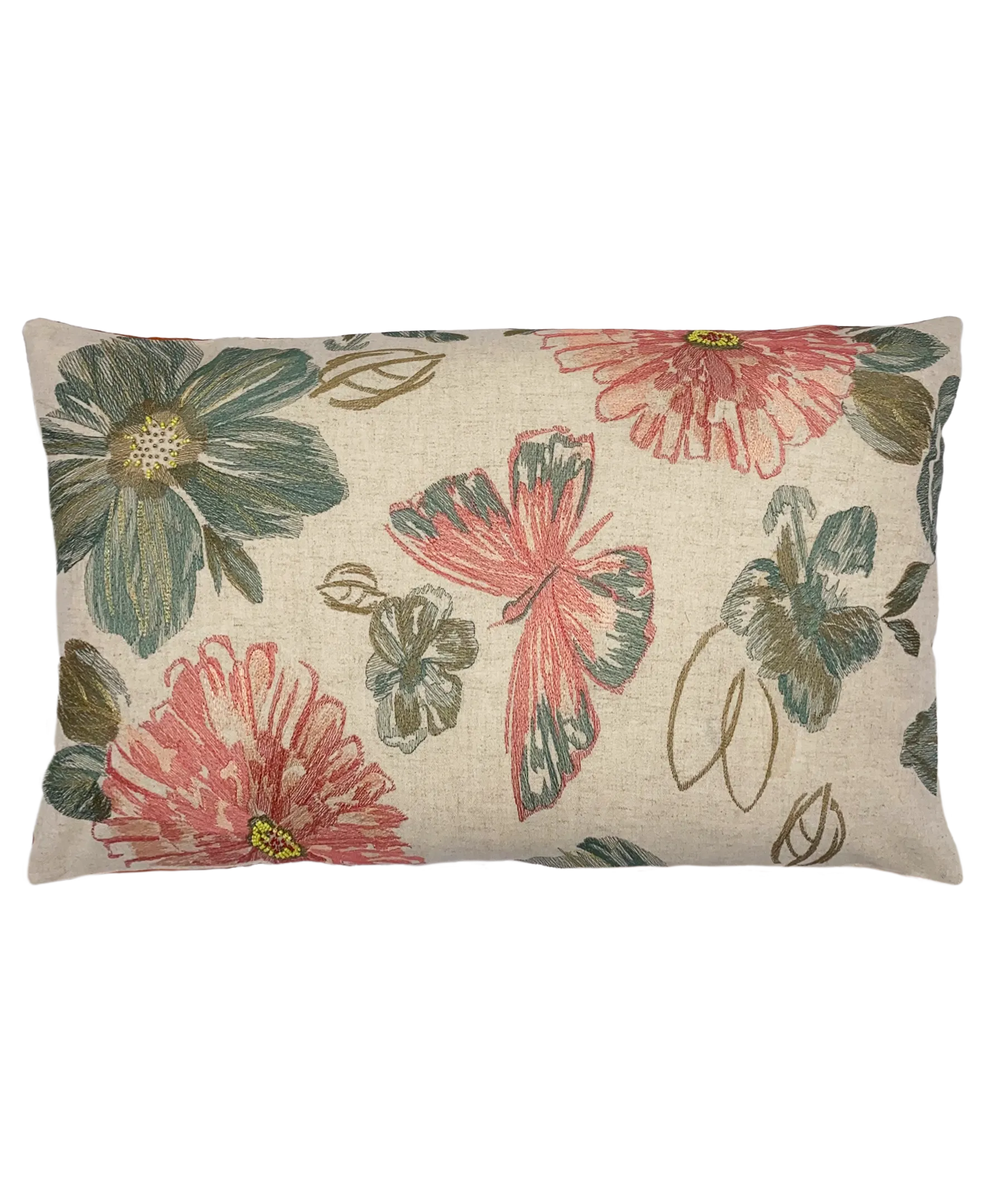 Spring Butterfly Embroidery Pillow, 14" X 26" home decor - Mod Lifestyles