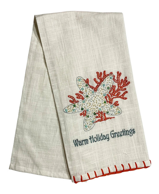 Starfish & Coral Kitchen Towel, 20" X 28" home decor - Mod Lifestyles